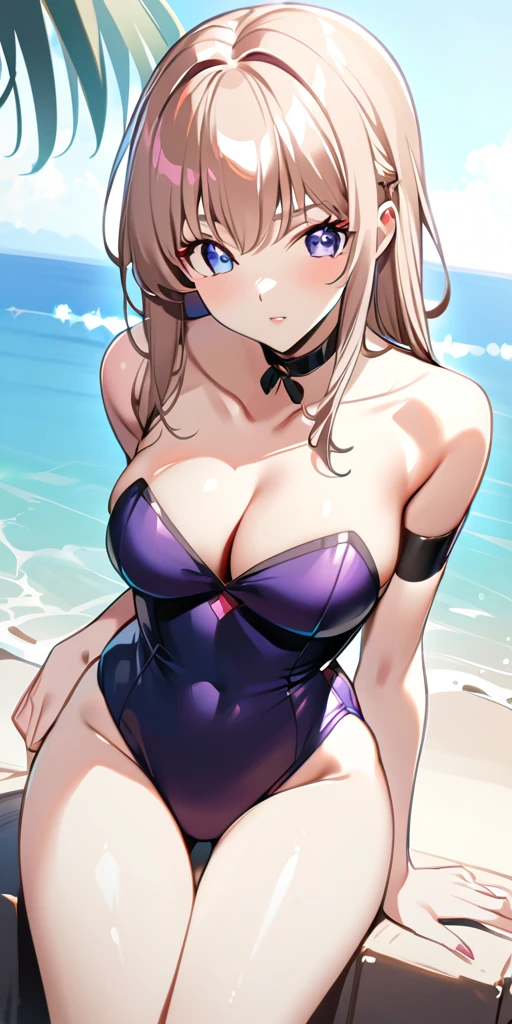 ((Highest quality、、masterpiece:1.3)), Upper Body、Long legs、Sharp focus:1.2, Beautiful woman with perfect figure:1.miling:1.2), double eyelid、30-year-old female、Sexyse、((((Close your mouth、One Woman、Bunny girl,Beach、Tropical、Sandy Beach、Rocky area、Ocean))))