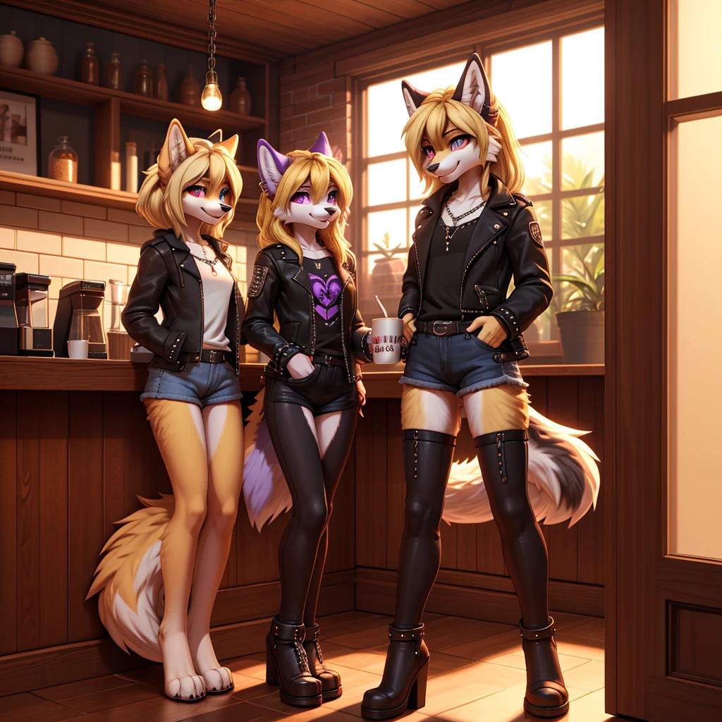 Duas mulheres sexy seios grandes com as roupas rasgada  na floresta  com mochila gorro de frio NSFW furry