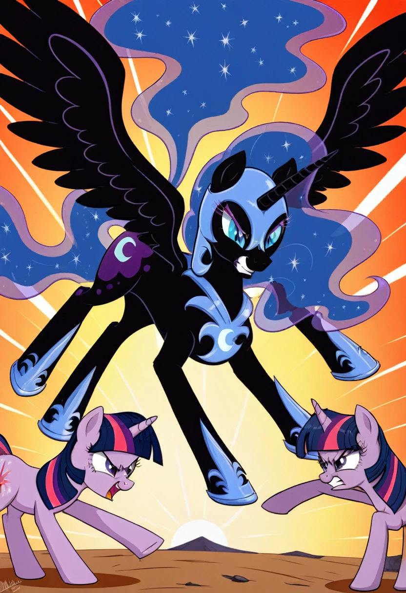 Pony  nightmare moon  fight Twilight sparkle   angry 