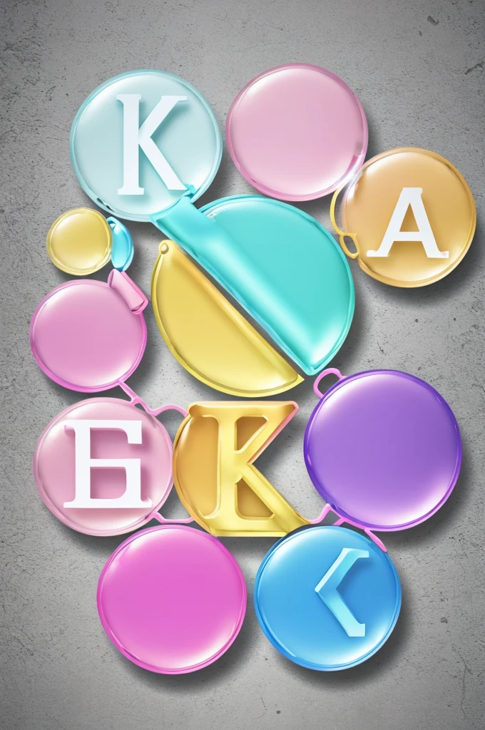 A logo with the letters A, G, S, bubble style and pastel colors
