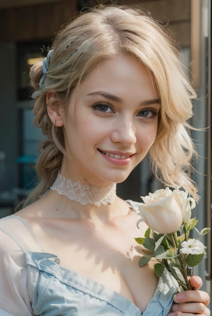 (best quality,4k,8k,highres,masterpiece:1.2), ultra-detailed, (realistic,photorealistic,photo-realistic:1.37), (beautiful detailed eyes, beautiful detailed lips, extremely detailed eyes and face), (white hair), studio lighting, physically-based rendering,vivid colors, (big tits, super big , super extra big tits:0.8), (combat medic:1.5), (soft lighting:0.8), (portrait, smile:1.5),