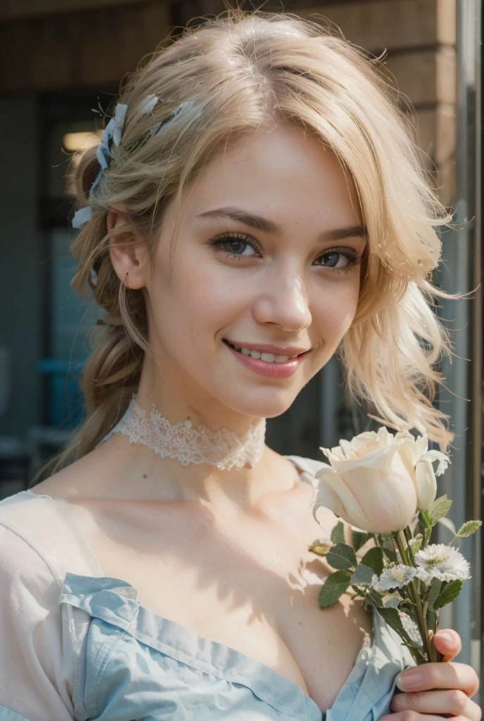 (best quality,4k,8k,highres,masterpiece:1.2), ultra-detailed, (realistic,photorealistic,photo-realistic:1.37), (beautiful detailed eyes, beautiful detailed lips, extremely detailed eyes and face), (white hair), studio lighting, physically-based rendering,vivid colors, (big tits, super big , super extra big tits:0.8), (combat medic:1.5), (soft lighting:0.8), (portrait, smile:1.5),