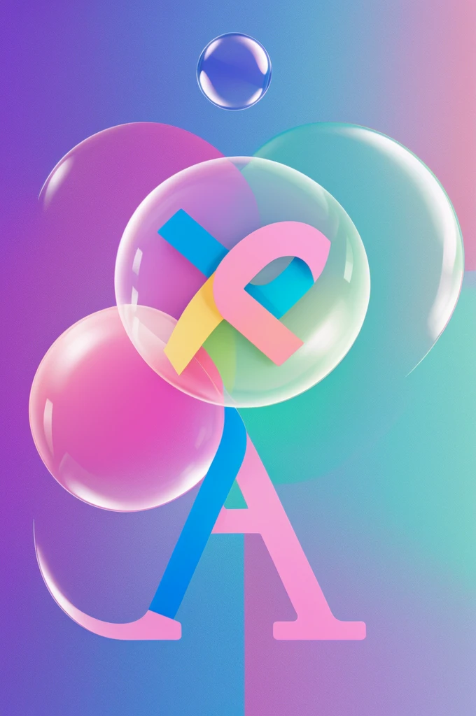 A logo with the letters A, G, S, coml if it were inside a bubble and the pastel colored letters