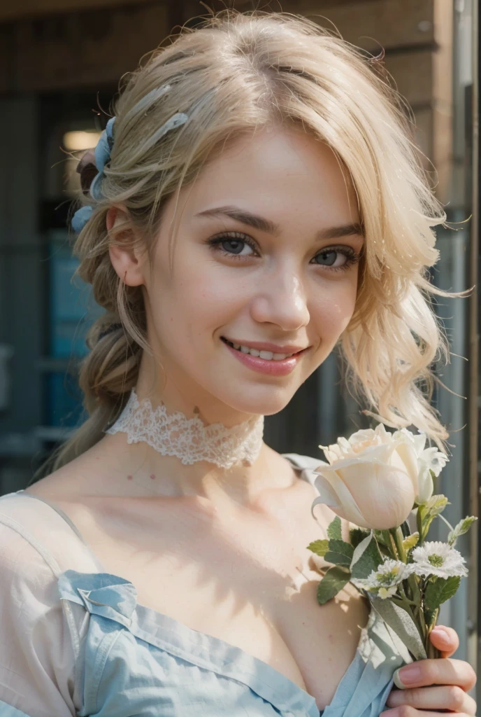(best quality,4k,8k,highres,masterpiece:1.2), ultra-detailed, (realistic,photorealistic,photo-realistic:1.37), (beautiful detailed eyes, beautiful detailed lips, extremely detailed eyes and face), (white hair), studio lighting, physically-based rendering,vivid colors, (big tits, super big , super extra big tits:0.8), (combat medic:1.5), (soft lighting:0.8), (portrait, smile:1.5),