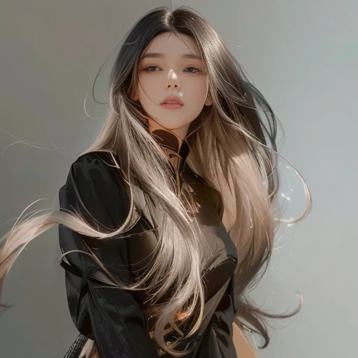 a close up of a woman have long hair and a black top, interesting long hair, have long hair, Long, glorious black hair, Beautiful black hair, long hairstyle, หญิงสาวที่have long hairมาก, Beautiful, flowing hair, long black hair, dark long black hair, long black hair, has long black hair, absurdly long black hairด์, long black hair, long black hair,