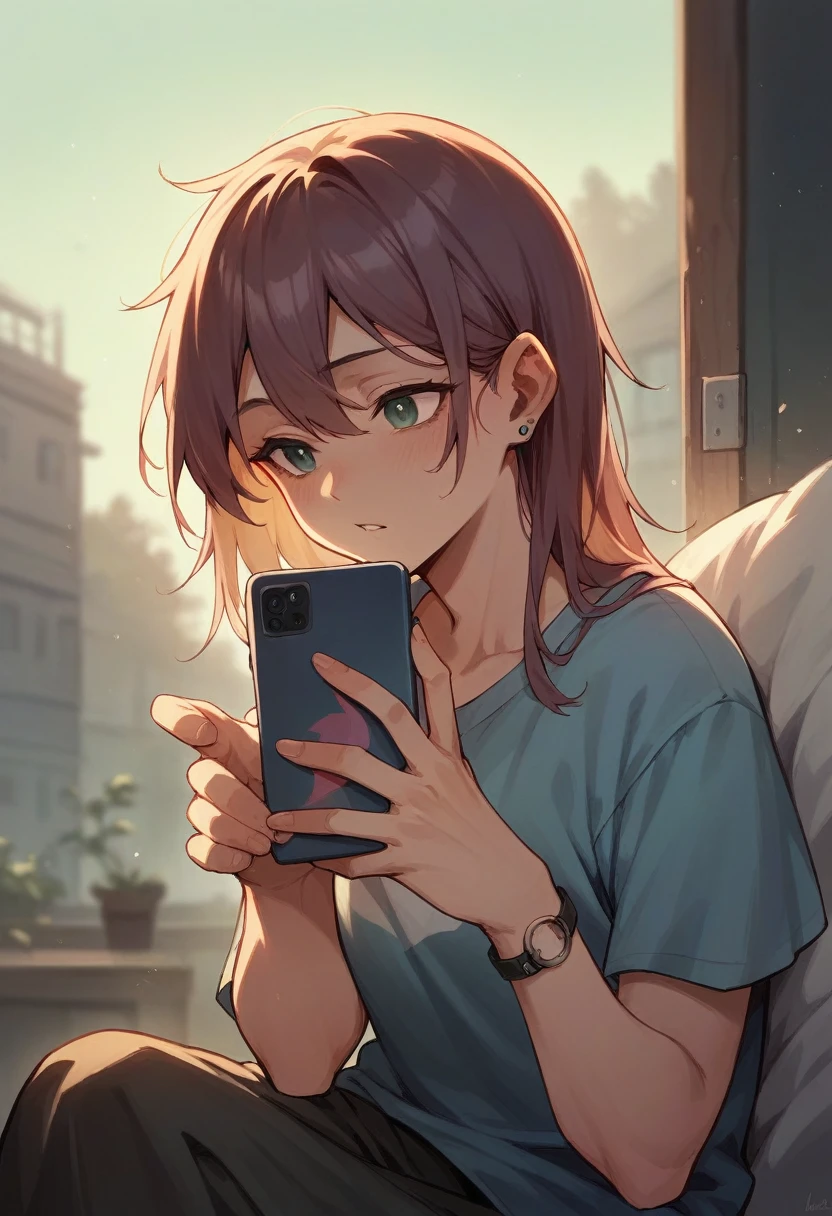 pigeon holding a cell phone in its hand