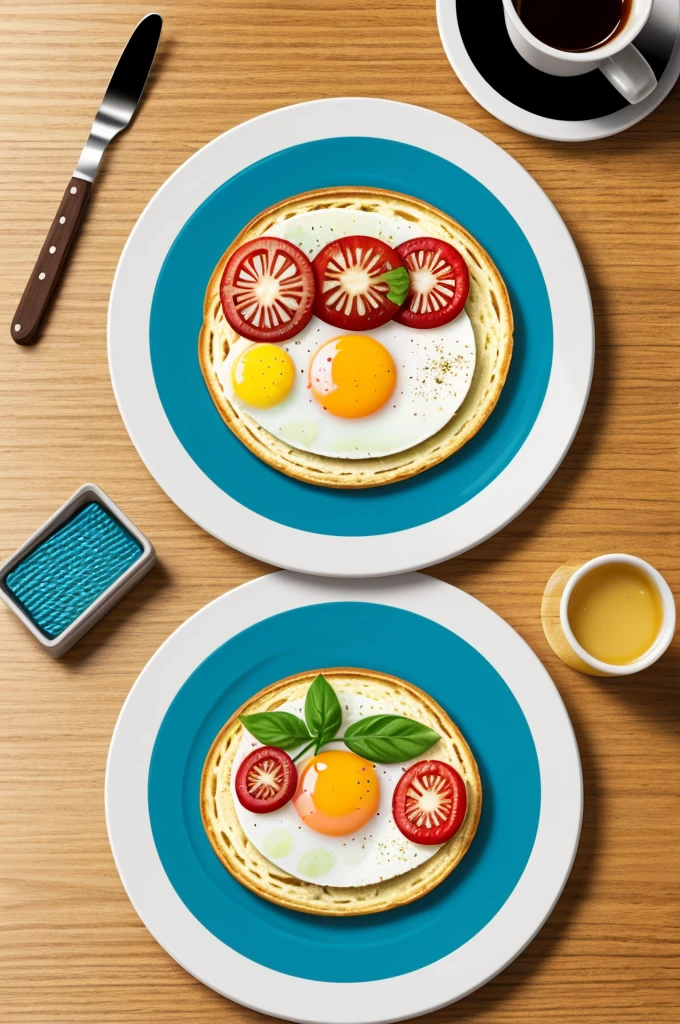 Generate a breakfast logo for me with the name of "Zacateca" with traditional colors