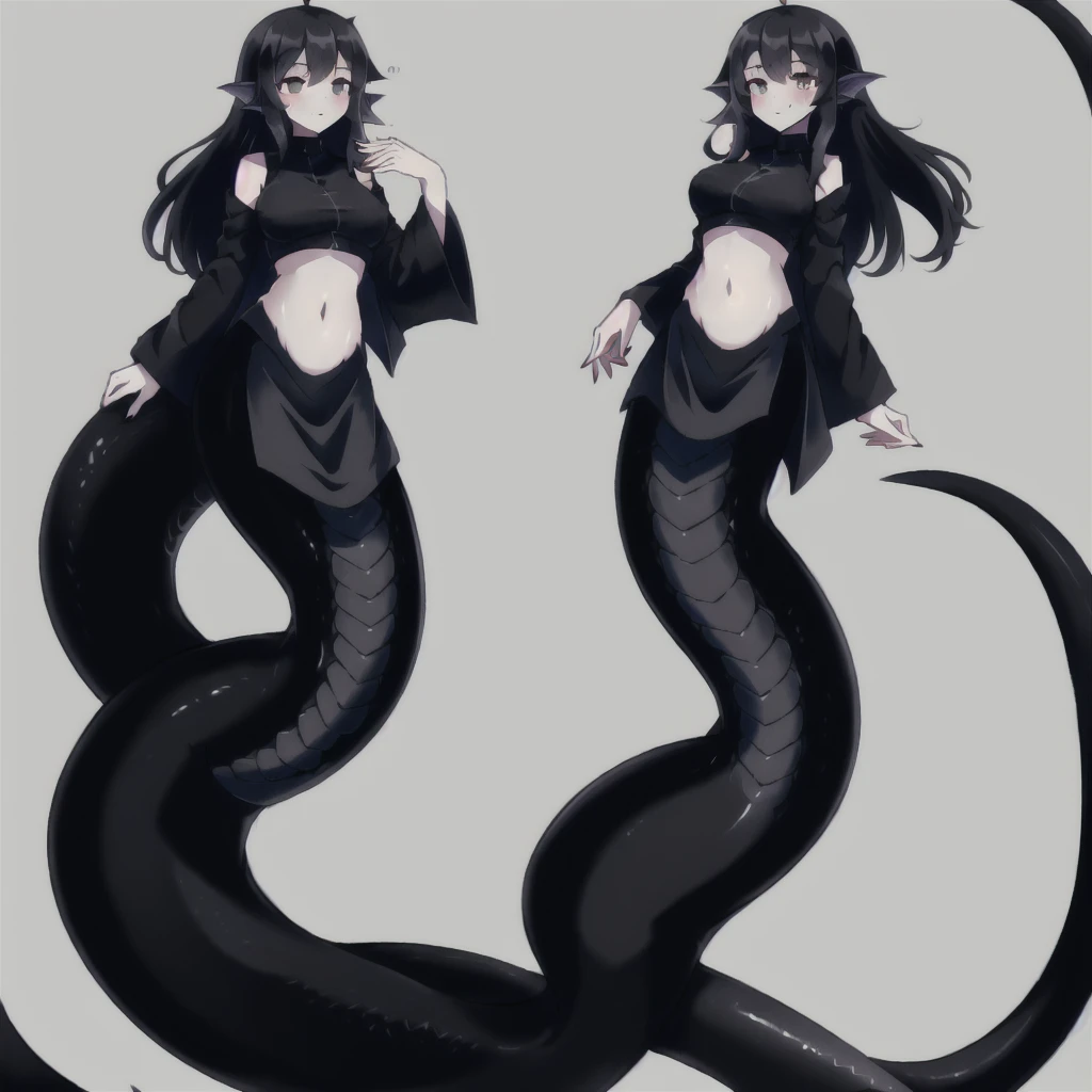 (mermaid:1.0), 1 long black shark tail, full body, midriff black crop top, beautiful perfect symmetrical face, beautiful cute dark teenager girl, full body ,under the sea, long black pony tail, fins, stretching, side view, long nails, black jacket