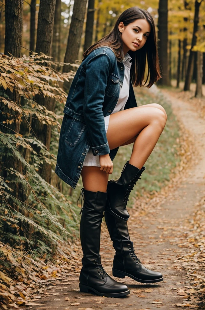Girl taking off her boots