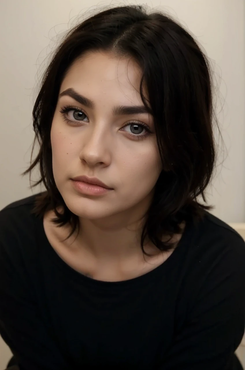 With a piercing in the eyebrow and another in the lip