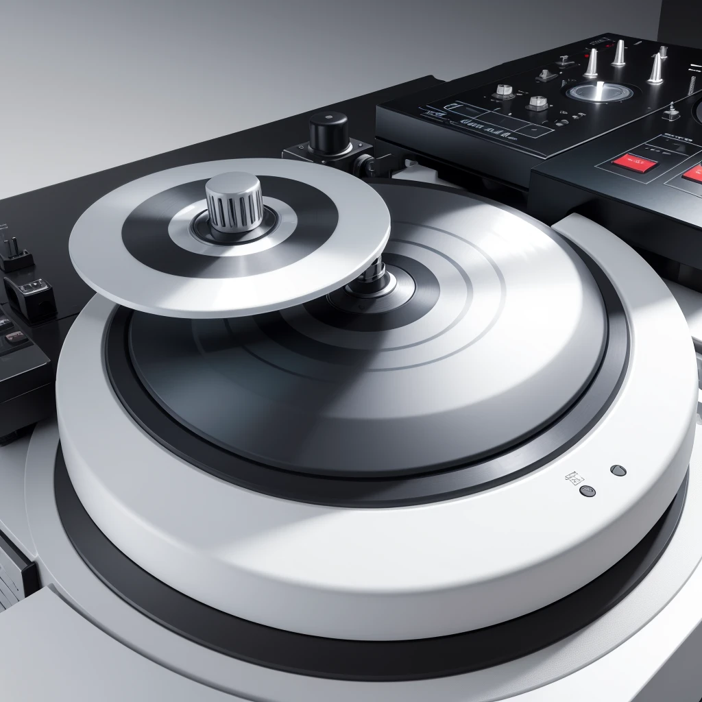 turntable with mixer, de dj, White color
