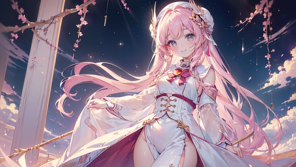 (Asahi), ((Beautiful eyes)), (((The best smile,))), (((Highest quality、masterpiece、Ultra-fine、Ultra-fine、Exquisite、16K、Full HD,high school girl))) 、Long eyelashes、White skin、(thin and long)、 ((cute)) ((One person)),up,(A magnificent composition、epic proportion)、(Pale pink lips、Pale pink cheeks、thin and long)、Dynamic lighting,