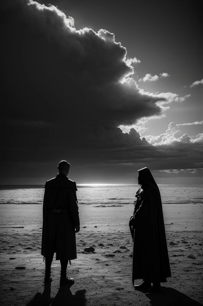 Contrast of Light and Dark**
- Image of a dramatic contrast between light and darkness, symbolizing the separation between salvation and damnation.
