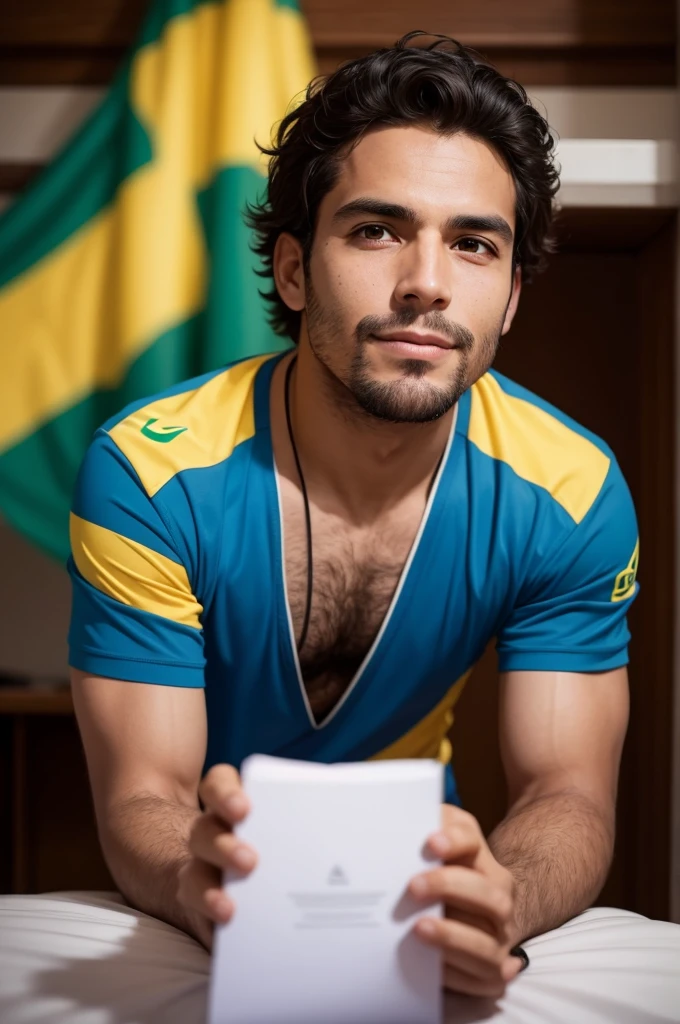 A Brazilian man who shows that he has a position in front of people 