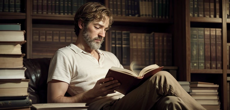 Aristotle reading a book