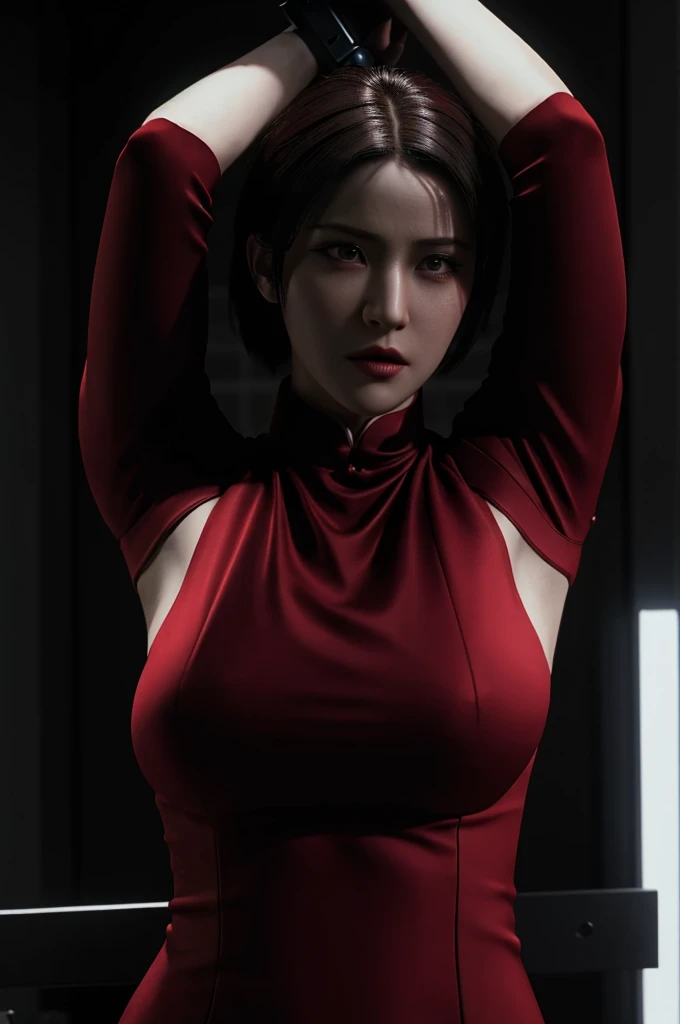 (Highest quality:1.3), cinematic shot, masterpiece, (sharp focus:1.5), (photorealistic:1.3), Ada Wong is a prominent character in the Resident Evil video game series. She is known for her mysterious and enigmatic persona. With her striking appearance, Ada often wears a red qipao dress, which is a traditional Chinese outfit. Her dark hair, intense eyes, and a penchant for high heels contribute to her alluring and iconic look.
Ada is characterized by her intelligence, resourcefulness, and combat skills. She's skilled in using firearms, melee weapons, and gadgets, making her a versatile fighter. Throughout the series, she's often seen as an independent and secretive individual, driven by her own motives. Her interactions with other characters are usually marked by a sense of ambiguity and hidden agendas.
Ada's involvement in the series typically revolves around espionage, uncovering conspiracies, and dealing with biohazard outbreaks. Her complex relationships with other characters, such as Leon S. Kennedy, contribute to the intrigue and drama within the game's narrative. Overall, Ada Wong's multifaceted personality, captivating appearance, and central role in the Resident Evil series make her a memorable and iconic game character, (highly detailed skin), (detailed face), detailed background, dark lighting, twilight lighting, volumetric lighting, intricate details, UHD,