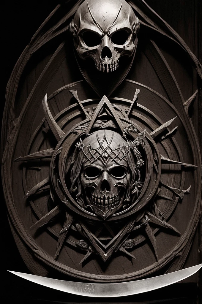 **Symbols of Sins**
- Images representing the mentioned sins, like a knife for murderers, a mask for liars, a cauldron of witchcraft for wizards, etc. You can show these symbols on a dark or shadowy background.