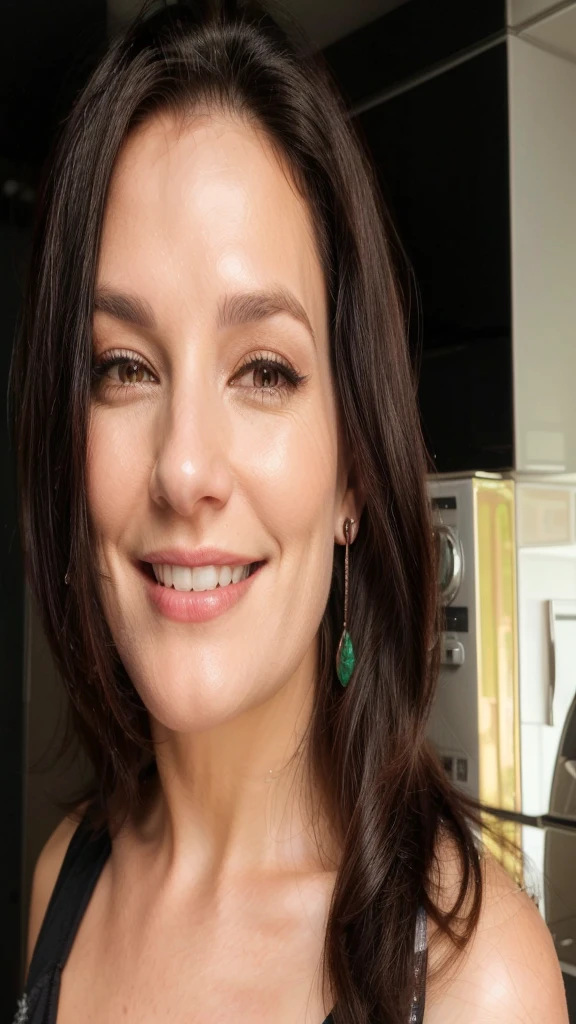 smiling woman with dark hair and earrings in a kitchen, profile image, 4 5 them, sandra chevier, headshot profile imageture, 5 5 them, taken at the beginning of 2020, 4 0 years, dawn Mcteigue, powder Nándor Katona, niele toroni, profile image, Geri Keary, profile imageture