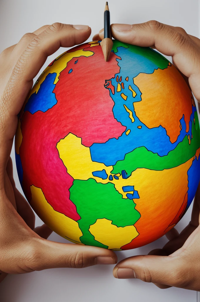 Drawing of a world with people representing cultural and sexual diversity 
