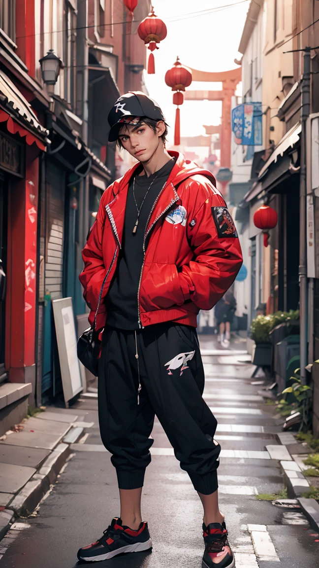 CAPCOM「Street Fighter」Mika rainbow、In an alley in Chinatown、Leaning against the wall of a building with one&#39;arms crossed