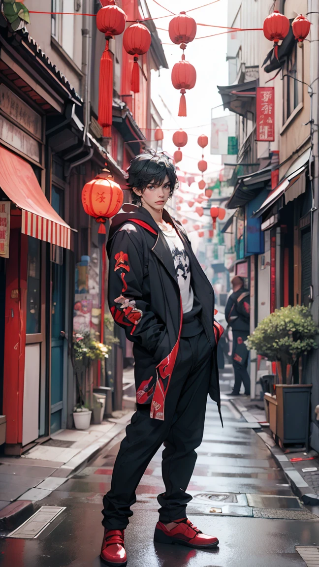CAPCOM「Street Fighter」Mika rainbow、In an alley in Chinatown、Leaning against the wall of a building with one'arms crossed
