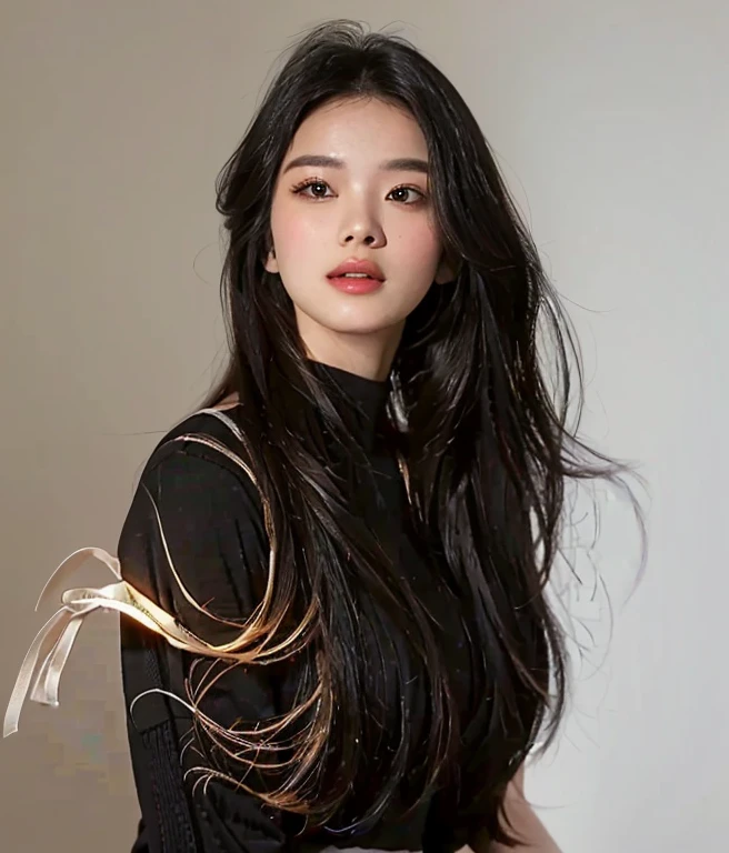8k images, Shot with a high quality Fuji 45 camera., Pixels, best quality, Masterpiece:1.2), Southeast Asian Araaf woman with a round face,Posing for pictures, Portrait,a close up of a woman with long hairสีดำ and a black top, black hairไหล, long hairสีดำ, long hairสีดำ, black hairยาวปลิวไปตามสายลม, long black hairไหล, เธอมีblack hair, black hair, black hairของเธอเป็นลอนยาว, black hairสวย, black hairธรรมชาติเข้มเป็นพิเศษ, Cindy Avelino, with long hairสีดำ ฮาราฟที่สวยงาม,ภาพสามมิติ 8K,45 high quality colored lights,000,000,000 Pixels, photo, post-trade photo, animation, headshot graph, Zinnia, Female model, 2 4 years old, Japanese model, Anna Nikonova or New Milky, Model with an attractive body, Zinnia, The shirt is tight., Looks hot.., Wear simple, tight-fitting clothing., beautiful female model, Look sexy, It fits the shape deliciously., sexy girl, wearing The shirt is tight., (realistic, photo-realistic:
1 woman,cute, ผู้หญิงlong hairชาวเอเชียตะวันออกเฉียงใต้ที่มีใบหน้ากลม, Open the aperture wide., professional lighting, Sony A7R4, 50 mm sitting lens. 2 long hairชาวเอเชียตะวันออกเฉียงใต้ที่มีใบหน้ากลม,  Large bust measures 36 inches., Warm light, long hair,black eyes,abdominal muscles, The body is beautiful and strong., thick hips, rounded chest, (digital painting, HDR, high contrast), 3d, 8K, 45,000,000 pixcls,,