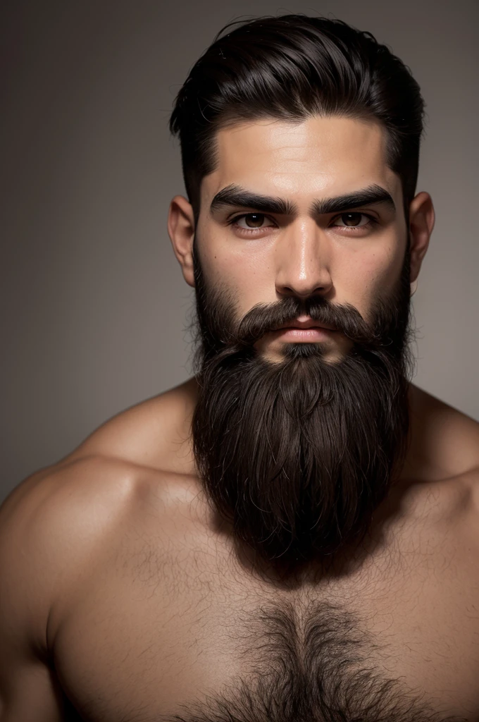 One called Rodrigo, six feet tall, medium strong, Scrawny, BROWN COLOR, eyes browns, full and groomed beard, medium thick eyebrows, short hair combed to the side