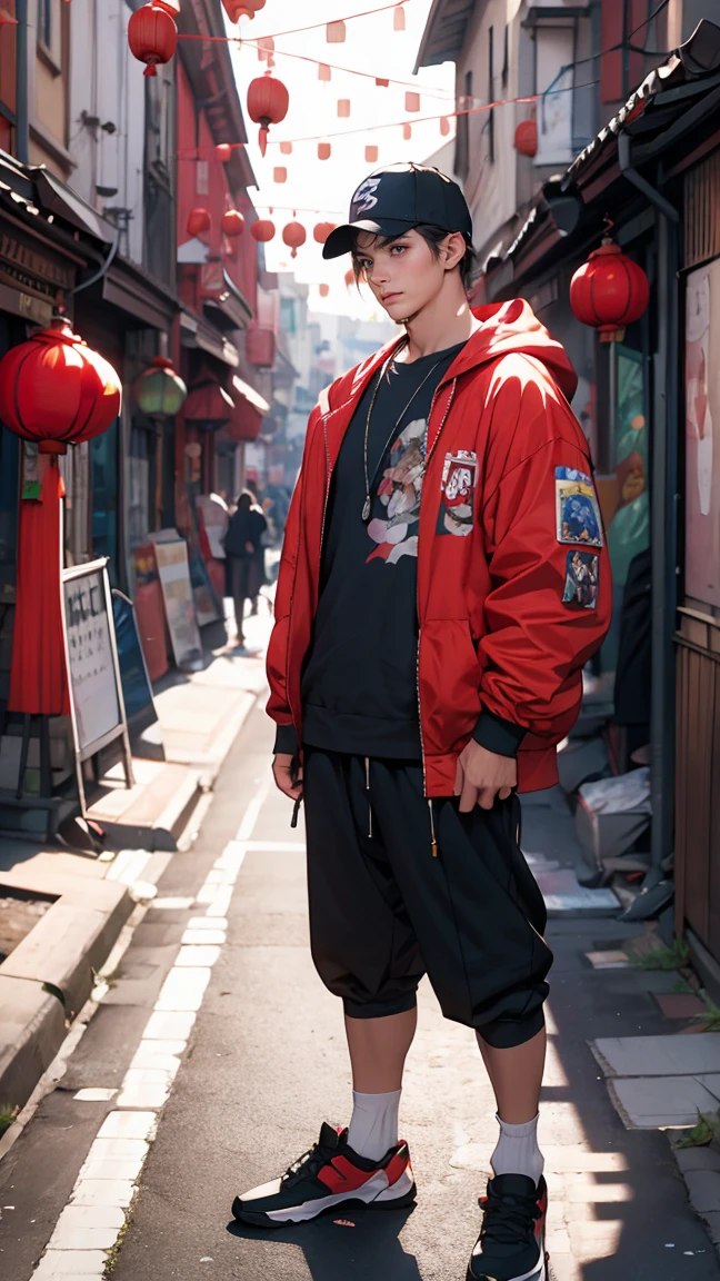 CAPCOM「Street Fighter」Mika rainbow、In an alley in Chinatown、Leaning against the wall of a building with one'arms crossed