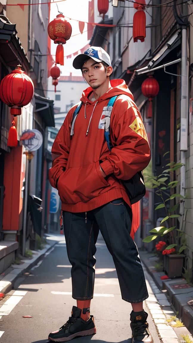 CAPCOM「Street Fighter」Mika rainbow、In an alley in Chinatown、Leaning against the wall of a building with one&#39;arms crossed