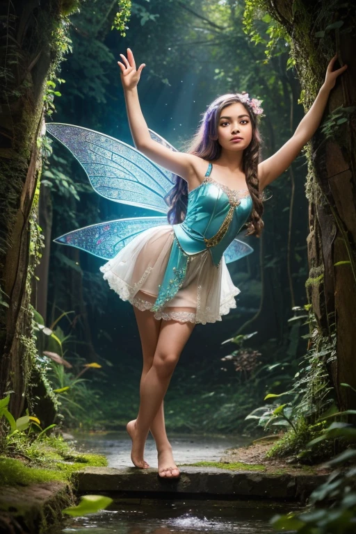 A girl who entered a magical world and became a fairy