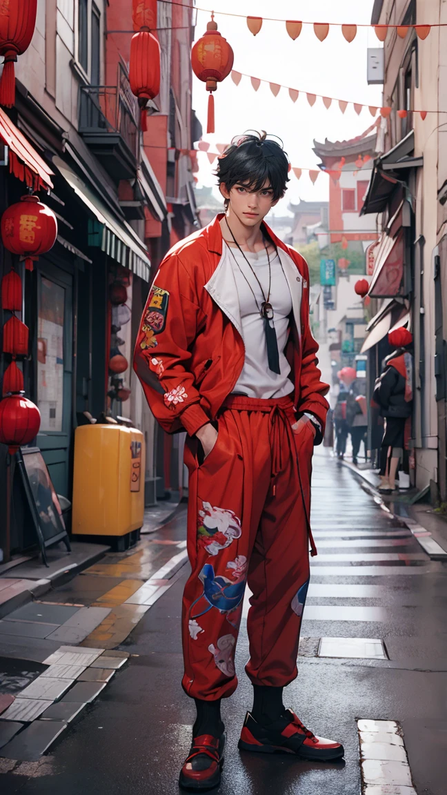 CAPCOM「Street Fighter」Mika rainbow、In an alley in Chinatown、Leaning against the wall of a building with one'arms crossed