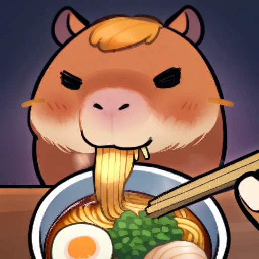 no human,original, capybara,airamen,eating_ramen,
masterpiece, best quality, very aesthetic, absurdres,