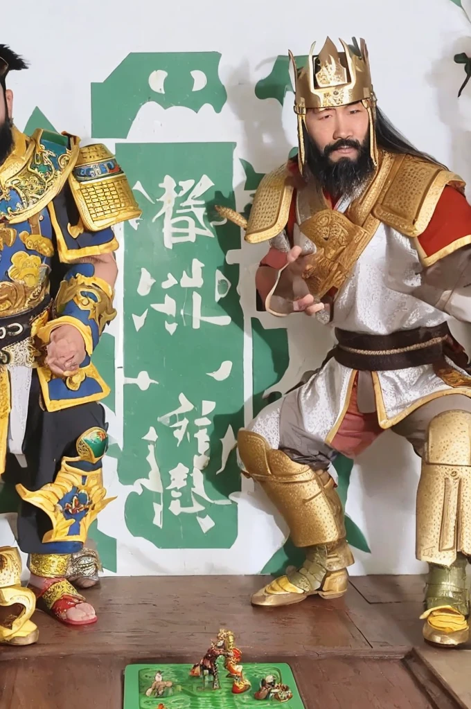 Guan Yu, Liu Bei, and Zhang Fei are playing the board game Three Kingdoms Kill.