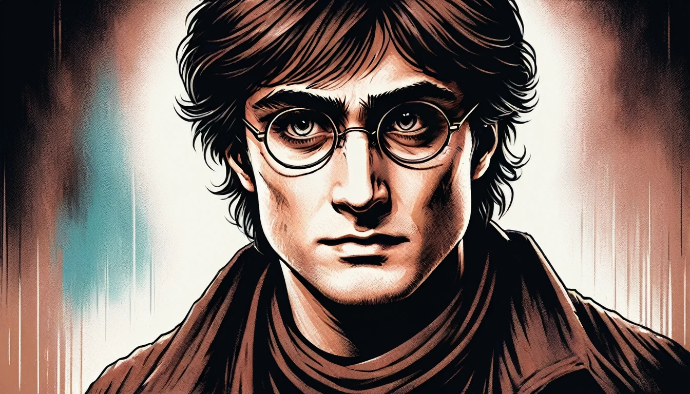 Shocking colorful painting of Harry Potter portrait,  in highly detailed Howgarts,  8K,   Spitz,  proffesional, clearing,   hight contrast, crystal clearing