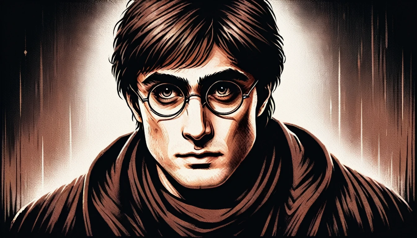 Shocking colorful painting of Harry Potter portrait,  in highly detailed Howgarts,  8K,   Spitz,  proffesional, clearing,   hight contrast, crystal clearing