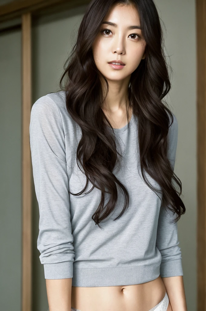 ((Highest quality)),Detailed image quality、Depth of written boundary:f4, Woman with beautiful face, perfect body,Mine Fujiko、Light clothing、Underwear commercial