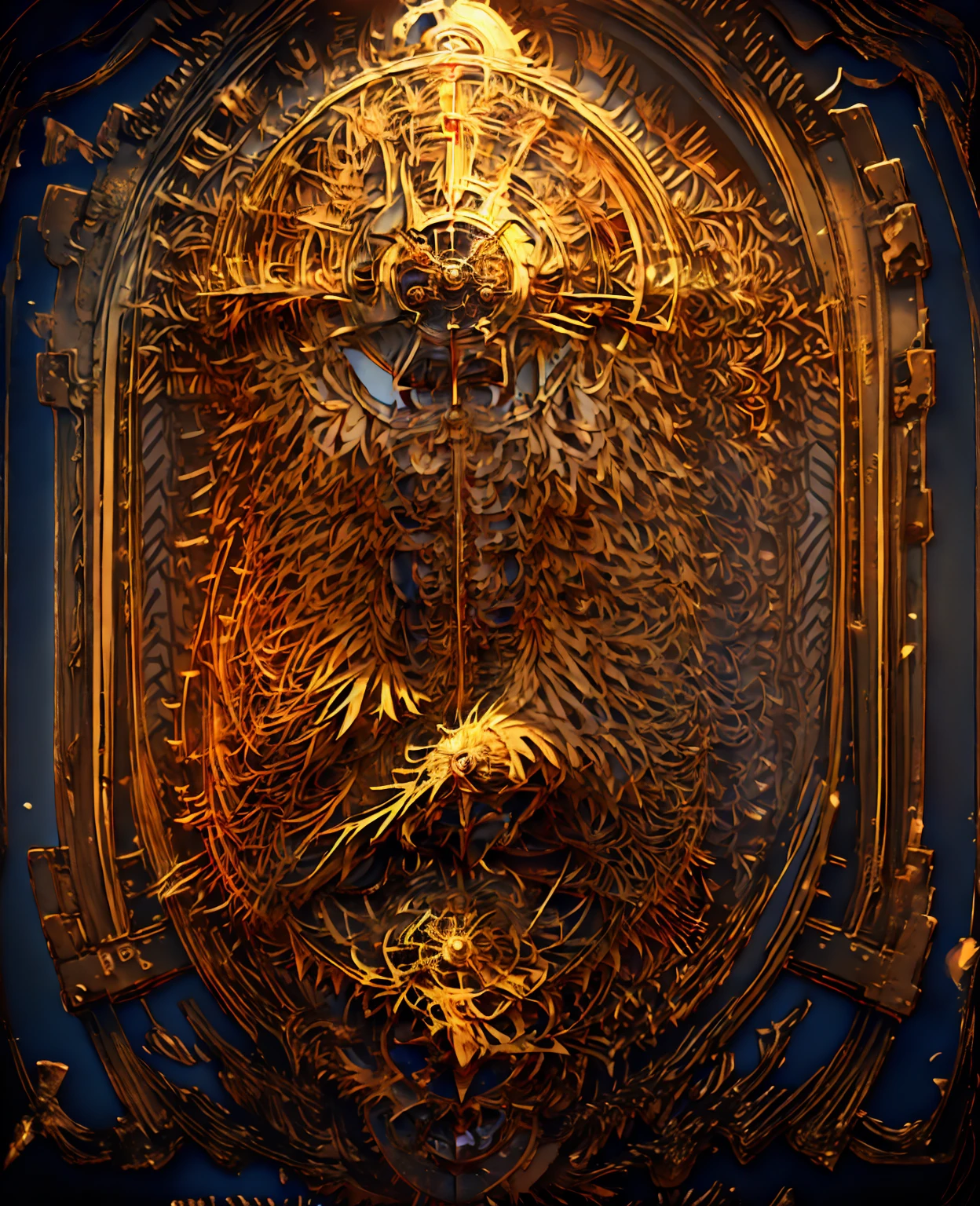 a detailed analog clock, a crow perched on the clock, intricate clockwork, mechanical gears, brass and copper accents, gothic architecture, dark moody lighting, dramatic shadows, muted color palette, cinematic lighting, highly detailed, photorealistic