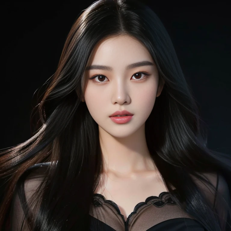Close-up photo of a woman,  perfect has a round face, Profile picture, charming anime,stereoscopic 8k,45 high quality colored lights,000,000,000 pixels inspired by Woobin, south east asian with a round face, Yanjun Chengt, Xindong Chen, heise-lian yan fang, Chinese girl, Yun Ling, Cute young man with a sweet Asian face, with a round face, Li Zixin, Ruean Jia is very beautiful.!, Inspiration from Huang Ji Southeast Asian Araaf woman with a round face,Posing for pictures, Portrait,a close up of a woman with long black hair and a black top, black hairไหล, long black hair, long black hair, black hairยาวปลิวไปตามสายลม, long black hairไหล, เธอมีblack hair, black hair, black hairของเธอเป็นลอนยาว, black hairสวย, black hairธรรมชาติเข้มเป็นพิเศษ, Cindy Avelino, with long black hair ฮาราฟที่สวยงาม,