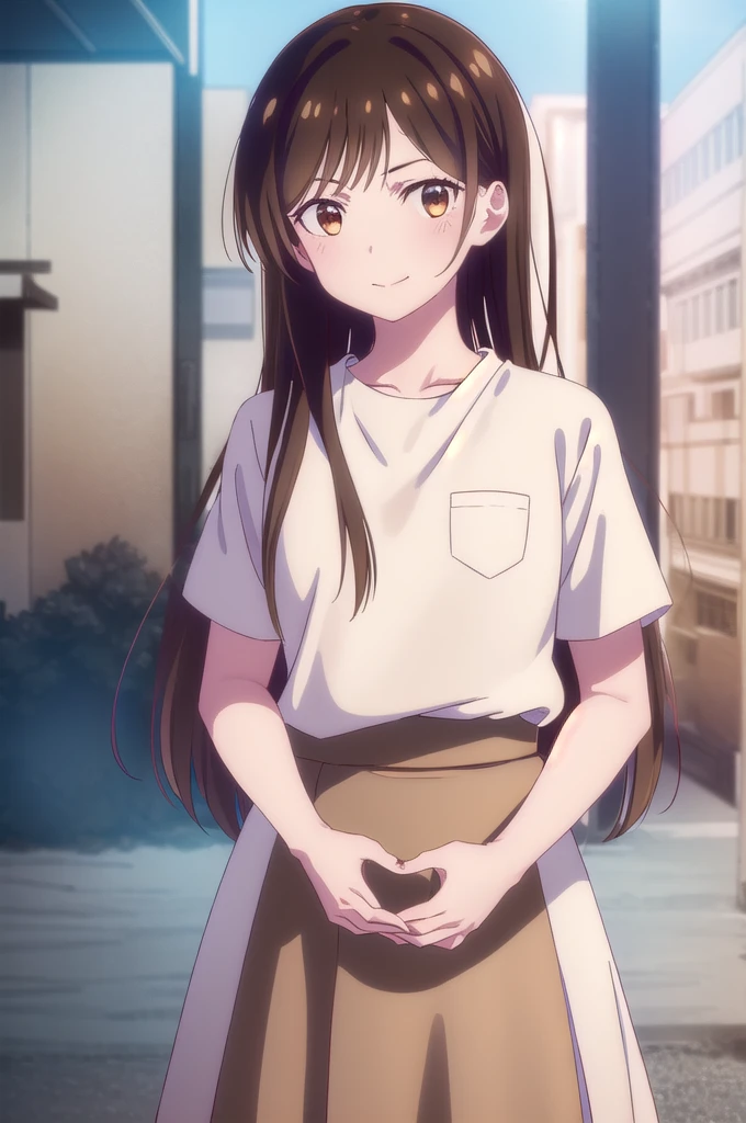 mizuharachizuru, Chizuru Ichinose, Long Hair, bangs, Brown Hair, (Brown eyes:1.5), One side up, smile,
break skirt, shirt, Short sleeve, Puffy sleeves, puffy Short sleeve, White Skirt, pink shirt,
break outdoors, city, cityscape, crowd, people々,
break looking at viewer, (Cowboy Shot:1.5),
break (masterpiece:1.2), Highest quality, High resolution, unity 8k wallpaper, (figure:0.8), (Beautiful attention to detail:1.6), Highly detailed face, Perfect lighting, Highly detailed CG, (Perfect hands, Perfect Anatomy),