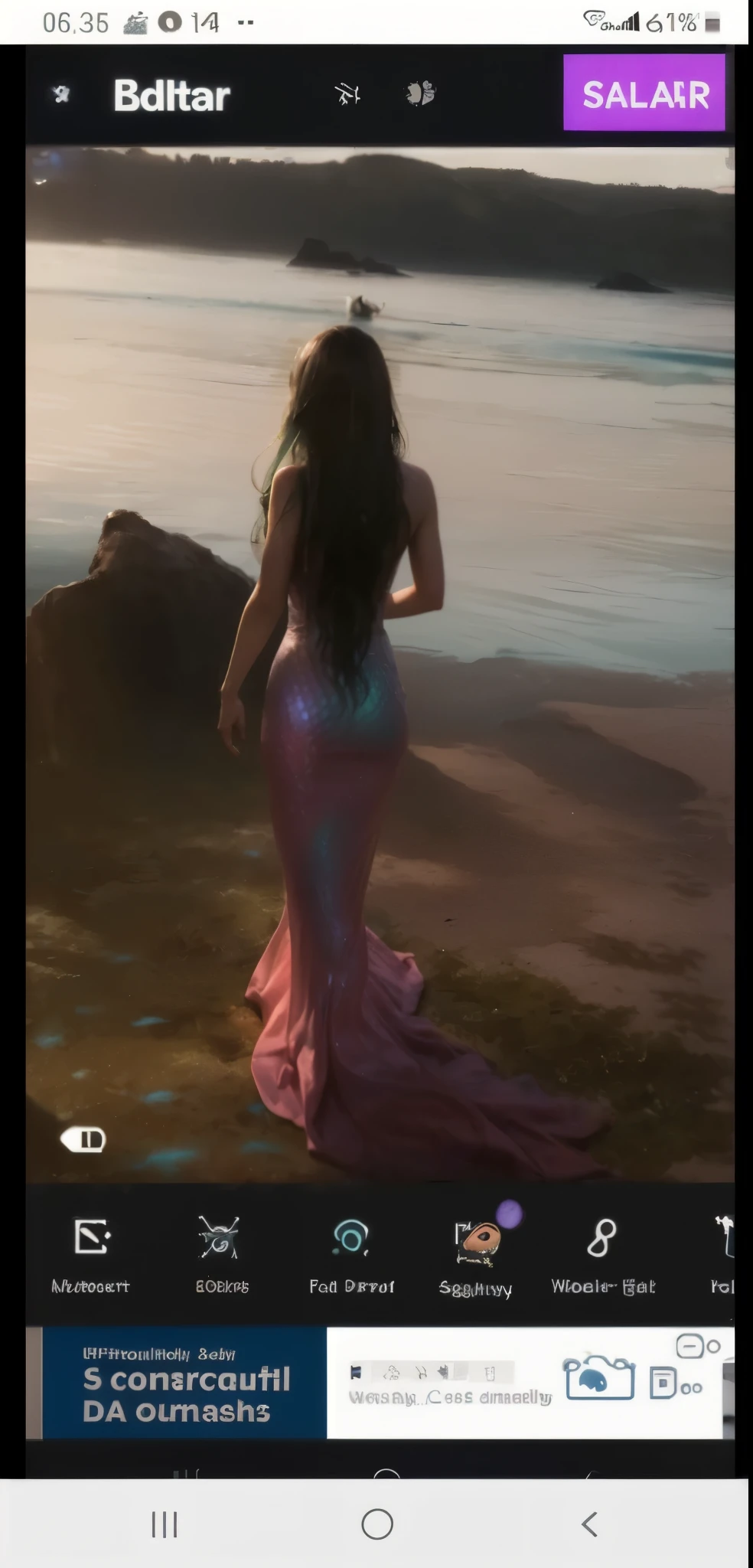 (best quality, masterpiece, colorful, dynamic angle, highest detailed),ultra high res,(photorealistic:1.4),1girl,die,male perspective,full body, mermaid, a small number of jellyfish, multicolored fish,long hair, bright green hair, perfect body proportions,(long dress:1.5),fantasy city,leather jacket,all fours, underwater coral reef