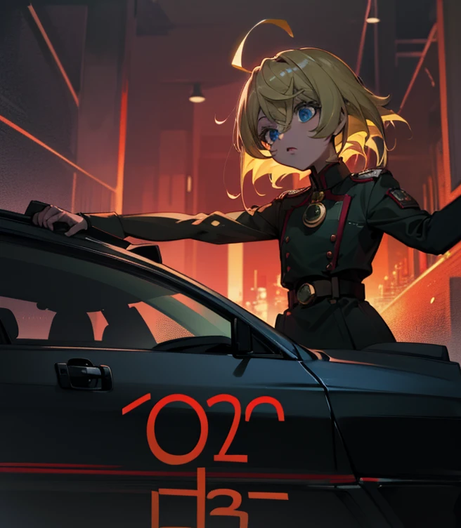 Tanya degurechaff on top of a 2023s car