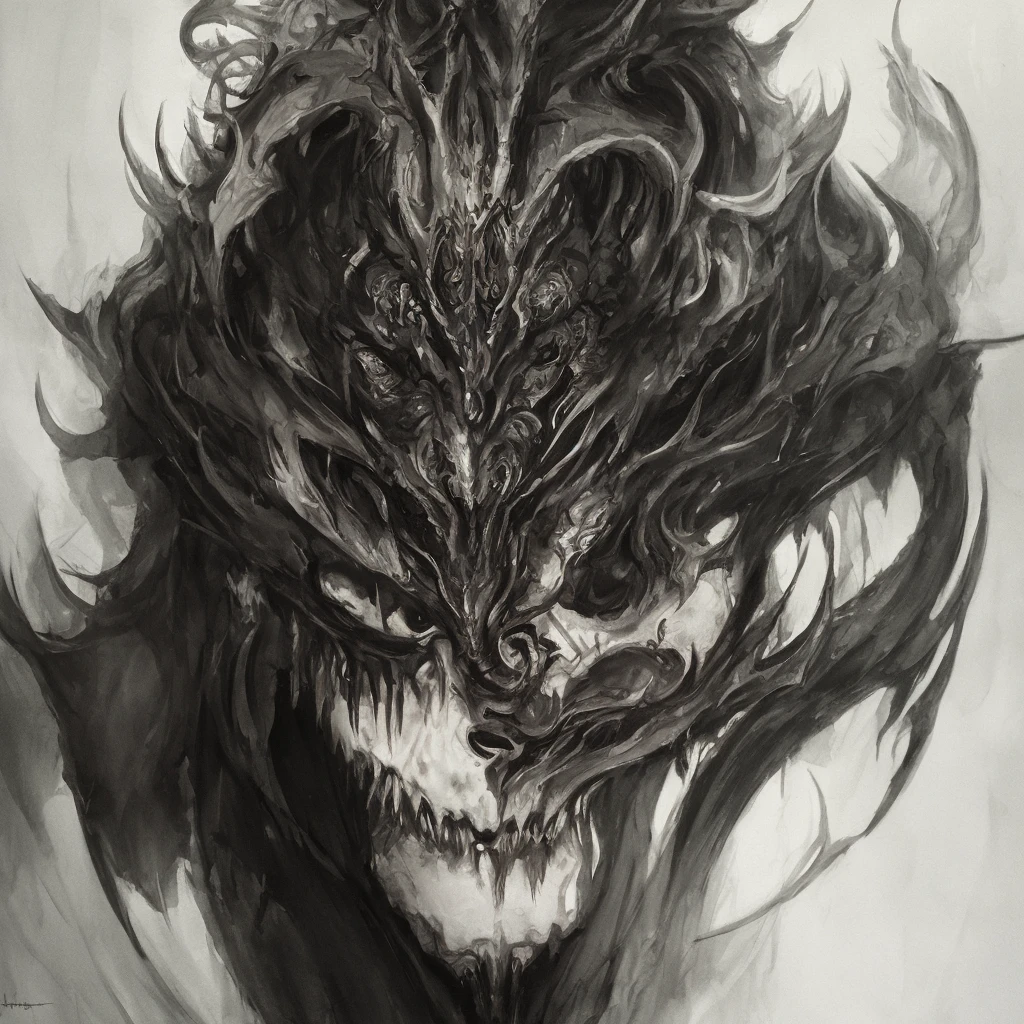 Portrait of the Grim Reaper, handsome demon, high chaos, dark atmosphere, intricate details, by Johan Grenier style, Alyssa Monks style