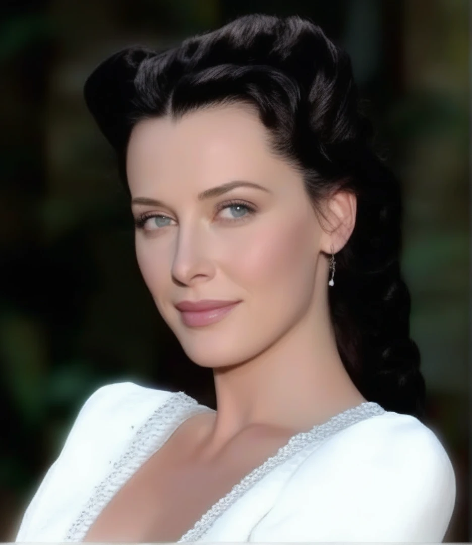 a close-up of a woman in a white dress and black hair, work of art! portrait of arwen, young arab Monica Belluci, anastasia ovchinnikova, beautiful caitriona balfe, yelena belova, kaya scodelario, Scarlett&#39;s Heads, Catarina, angelina stroganova, Direction: Olga Rozanova