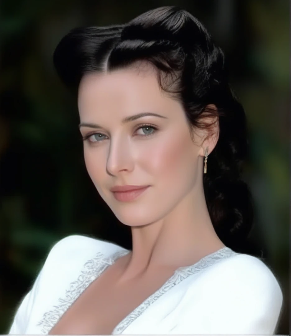 a close-up of a woman in a white dress and black hair, work of art! portrait of arwen, young arab Monica Belluci, anastasia ovchinnikova, beautiful caitriona balfe, yelena belova, kaya scodelario, Scarlett&#39;s Heads, Catarina, angelina stroganova, Direction: Olga Rozanova