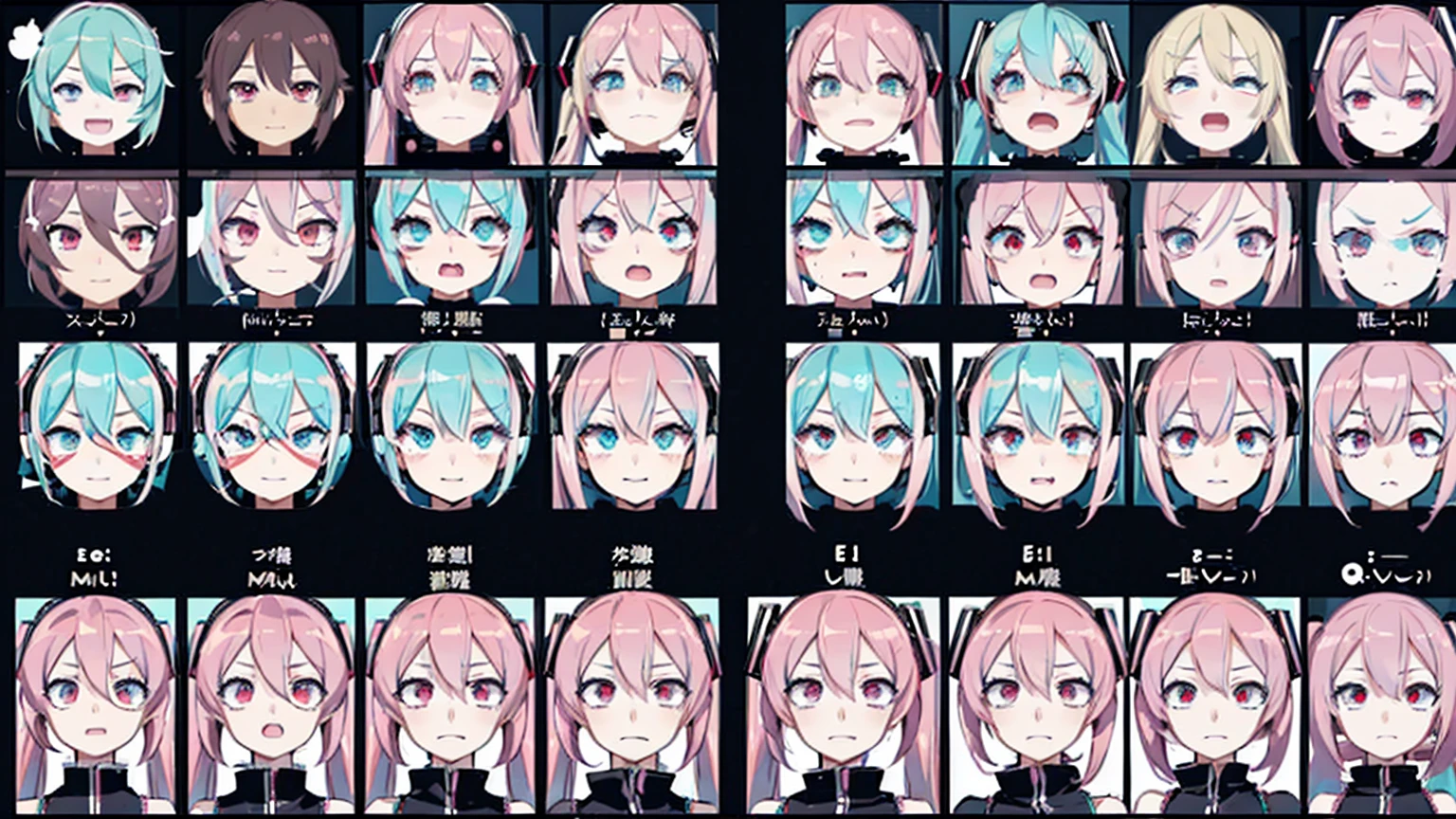 (((character sheet,anime,facial_expressions,essential_expressions_template))),vtuber,hatsune miku,/(vocaloid/)