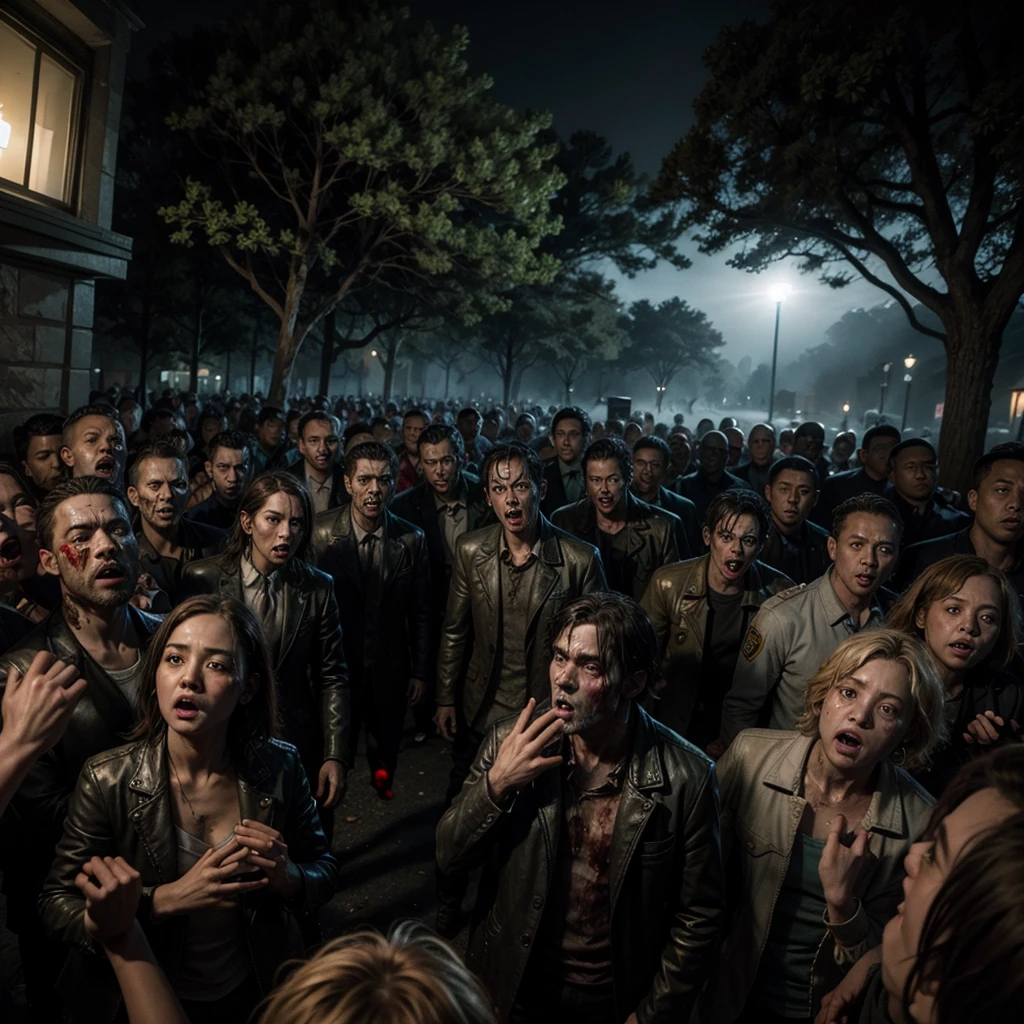 Zombies outside the official residence of the pines