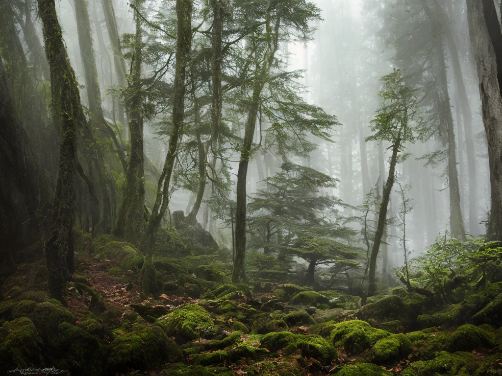 A cottage in a thick forest, high chaos, dark fairytale atmosphere, intricate work by Johan Grenier style, Alyssa Monks style