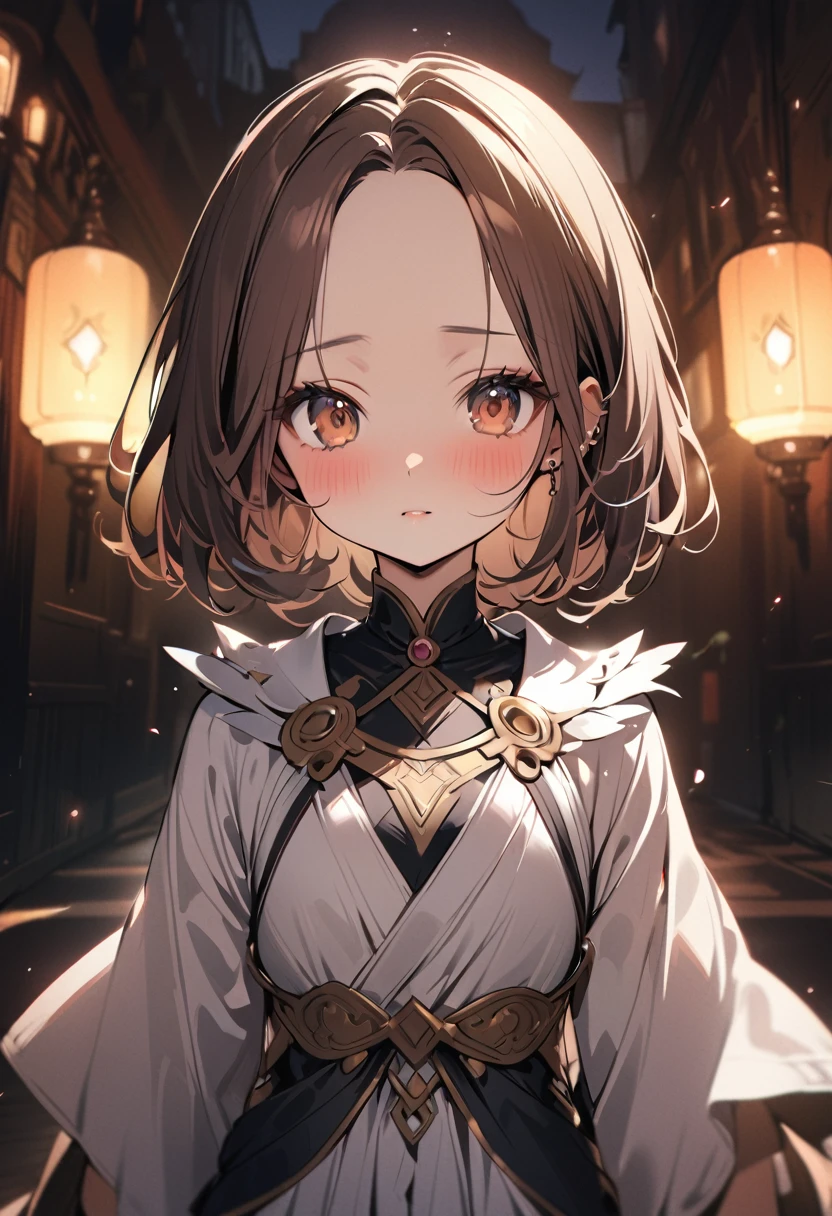 1 girl, bob, center part, forehead, brown hair, piercing, brown eyes, (blush:1.2)
BREAK (masterpiece), (high resolution 8K), cinematic lighting, professional lighting, detailed eyes and face, detailed body,
BREAK fantasy clothes