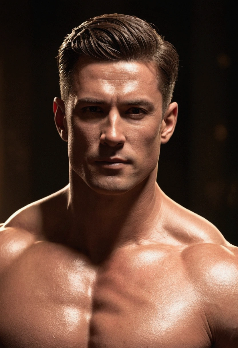 Create a man with naked muscle
