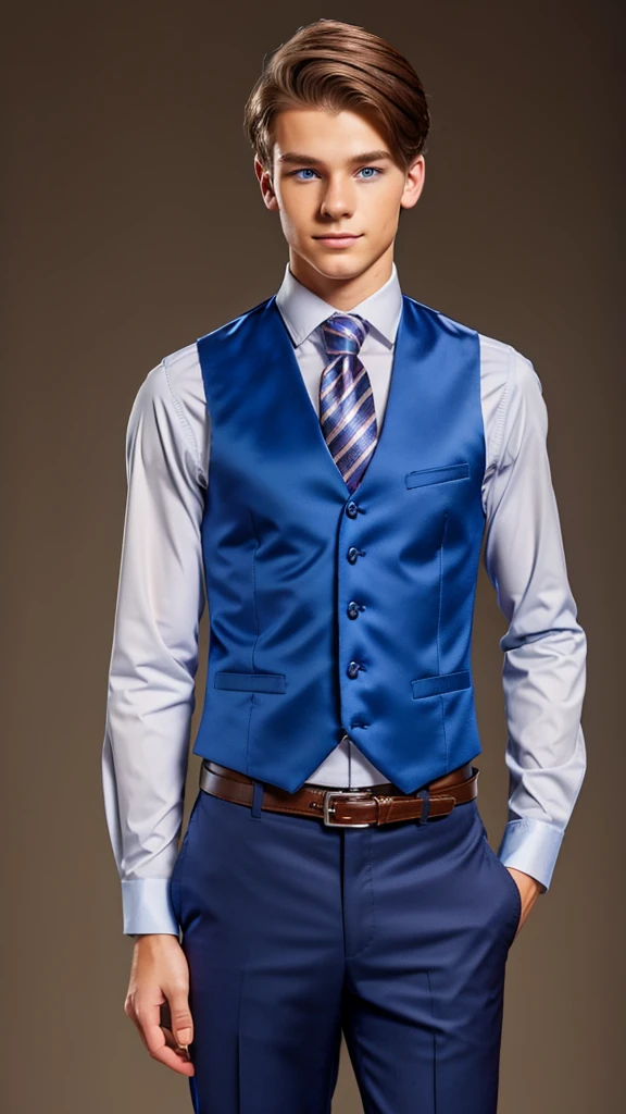 19 year old male wearing tie and lomg sleveed button up with vest with dress pants and 3 belts
4K HIGH REZ
Physical Description: Brown colored hair and skinny build. 5"5 and 150 LB. Blue eyes.
.
